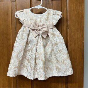 Spencer by Jaclyn Smith embroidered gold sparkly glitter‎ dress baby toddler 12m